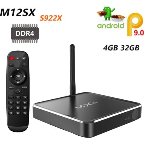 M12SX Amlogic S922X Smart Android 9.0 TV Box 4GB DDR4 32GB ROM 1000M LAN 2.4G 5G WiFi Bluetooth 4K HD Set Top Box