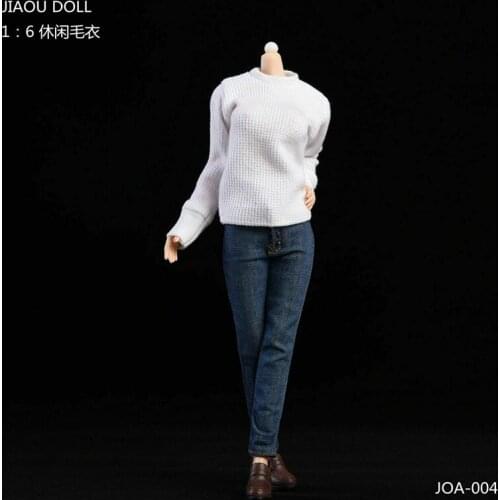 1/6 Female Casual Sweater Denim Jeans JOA-004 Clothing Set Accessories Fit 12'' TBL PH Action Figure Body