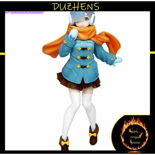 100% Original genuine Re:Zero kara Hajimeru Isekai Seikatsu REM Winter clothing PVC Action Figure Anime Figure Model Doll Gift