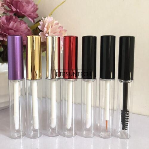 100pcs Empty Lip gloss tubes 5ML Eyeliner bottle DIY makeup lip oil tubes round plastic tube with cap F3352