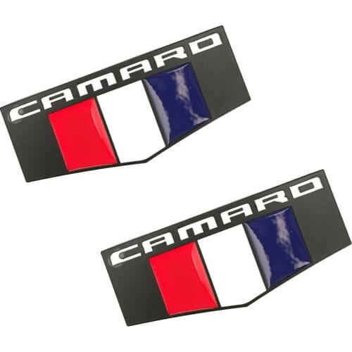 2x Black CAMARO Car Body Fender Emblem Badge Sticker for Camaro SS RS ZL1 Z/28