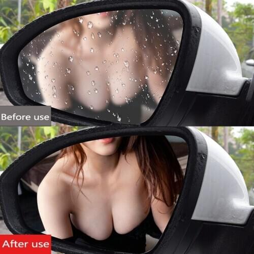 2Pcs Nano Car Rearview Mirror Protective Film Anti Fog Window Clear Rainproof Rear View Mirror Protective Soft Film Car sticker