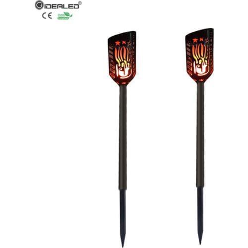 New Solar Flickering Flames Torches Lamp With 3-Mode Garden Outdoor solar Power lights tiki Landscape Decoration Dusk Light 2pcs