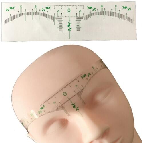 50pcs Permanent Makeup Eyebrow Shaping Tools Disposable Tattoo Eyebrow Ruler Sticker Measure Ruler for Microblading Supplies