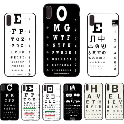 Funny Eye chart Mobile Phone Shell Case For Iphone XS 11 Pro Max 12 Mini XR Cover SE 2020 6 8 7 6S Plus X 5S Unique Coque Funda