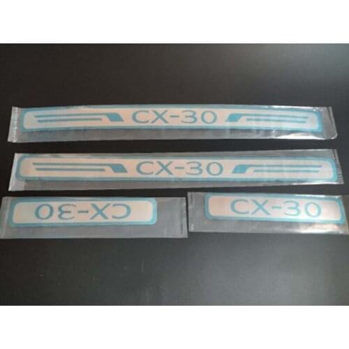 For MAZDA CX-30 CX30 2019 2020 2021 Door Sill Scuff Plate Cover Trim Stainless Steel Welcome Pedal Guard Car Styling Accessories