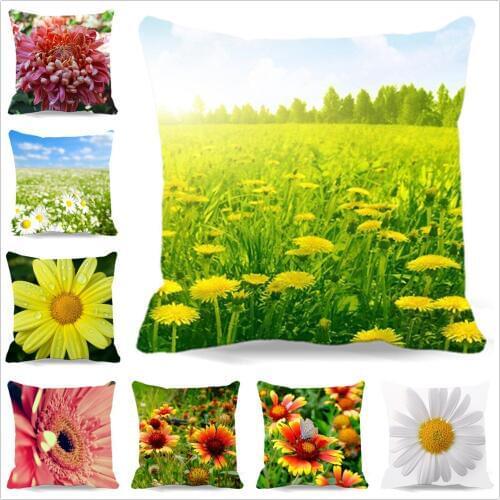 Home Decorative Pillow Case New Cotton Polyester Pillow Cover Chrysanthemum Pattern Cushion Cover