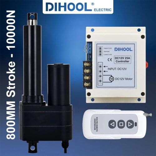 DHLA10000 800MM Stroke Electric Linear Actuator 10000N 1000KG 2200LB 12V 24V DC Telescopic Motor Automatic Swing Gate Opener