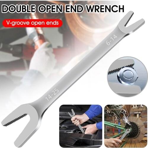 Wrench Repair Tools 250mm Adjustable Spanner Long Handle Double Open End Wrench Serrated V-Groove 4mm to 25mm