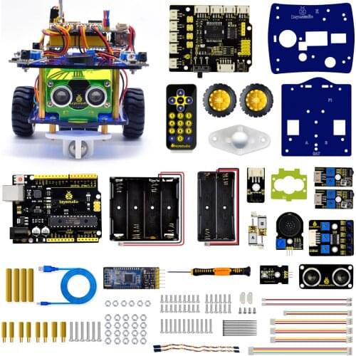 Keyestudio Desktop Mini Smart Robot Car Kit V3.0 for Arduino Robot STEM/Support Mixly blocks coding