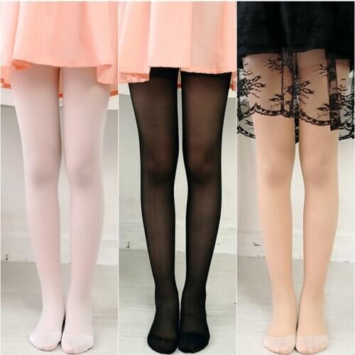 Girls Tights silk stockings summer thin anti mosquito stockings childrens basic stockings white flesh ultra thin pantyhose