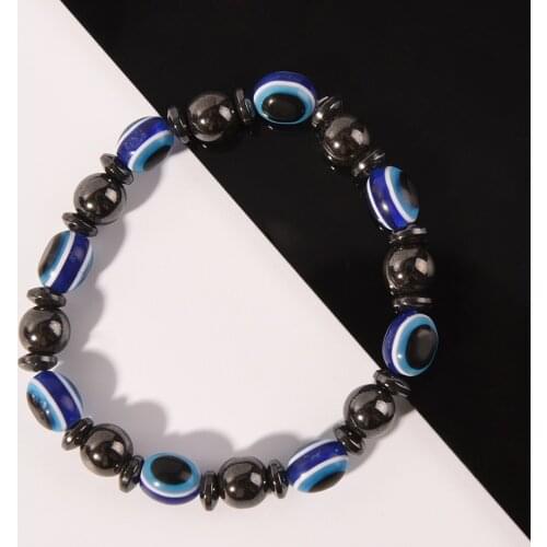 Round Weight Loss Stone Magnetic Therapy Bracelet Health Care Luxury Slimming Product Black/Blue Color