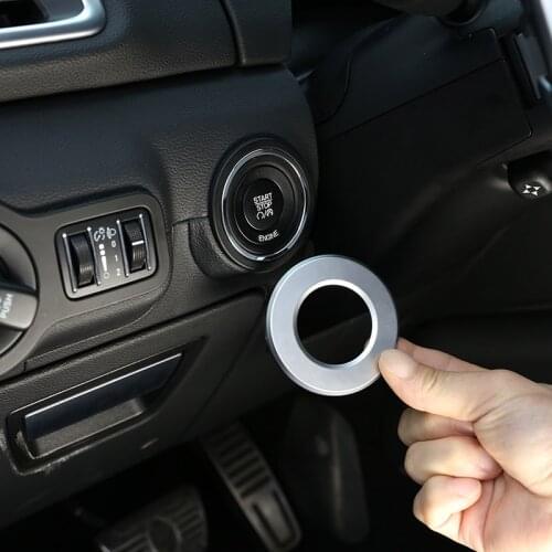 For Maserati President Ghibli 2013-2019 Car styling ABS Silver Car Engine Start Button Decoration Cover Stickers Car Accessories