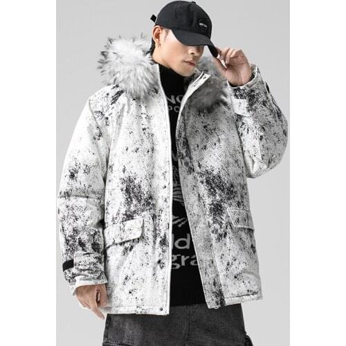 Newest Men Winter Warm Fur Hooded Jacket Parkas Mens Outdoors Fashion Warm Thick Black Coat Parkas Male Cotton Padded Jackets