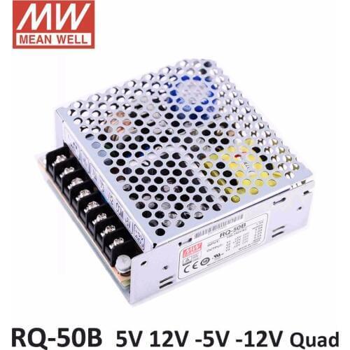 Original Mean Well RQ-50B 50W Quad output 5V/12V/-5V/-12V Meanwell Power Supply 85 ~ 264VAC 120 ~ 370VDC input PSU SMPS 50W