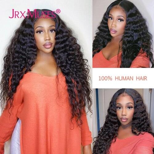 Brazilian Deep Wave Llace Front Wig Human Hair Pre Plucked with Baby Hair Deep Wave Closure Wig Transparent Lace for Women