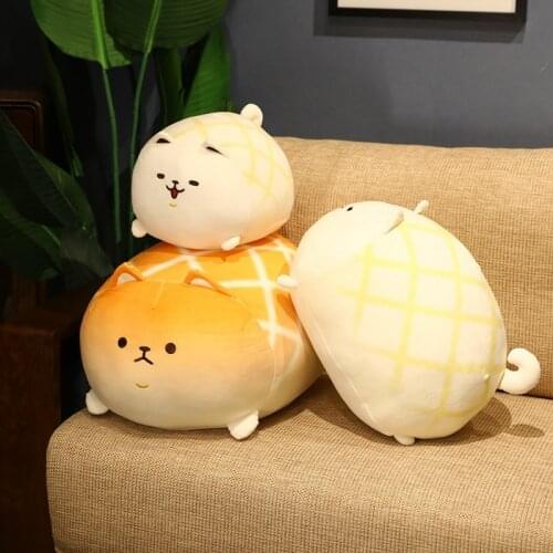 30/40/50cm Pineapple Bread Chai Dog Plush Pillow Cute Cartoon Dog Soft Toy Comfortable Bedroom Sleeping Pillow Birthday Gift