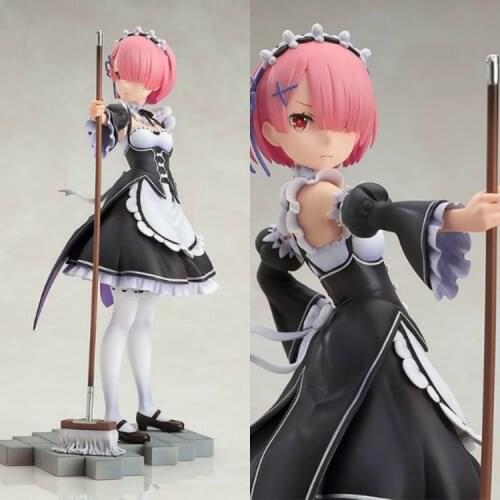 Re:Life in a Different World from Zero Maid Ram with Mop Ver. Girl Action Figure Model Toys 22cm
