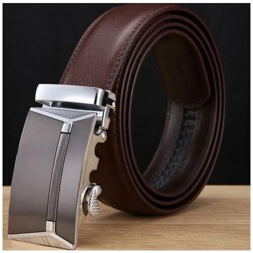 Mens Belt Cow Leather business Automatic Buckle Black Genuine Leather Belts for Men Best Quality Male Waist belt