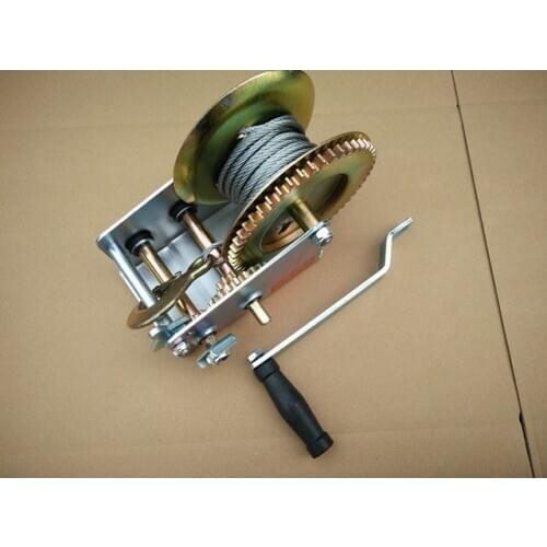 2500 lb hand crank with wire rope, high quality manual winch winch, yacht trailer accessories