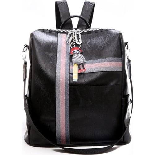 Large Capacity Womens Backpacks PU Leather Ladies Travel Backpack Fashion Design School Bags for Teenage Student Bag Female Bag