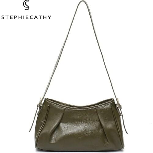 SC Underarm Handbags Retro Women Shoulder Bags 2021 Vintage Genuine Leather Soft Purse Female Casual Hobo Shape