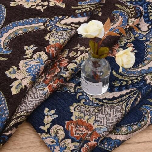 Width 57'' European Anti Slip Chenille Jacquard Fabric By The Yard For Sofa Pillow Cover Bay Window Mat Material