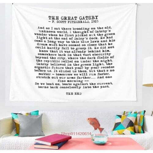 Ending of The Great Gatsby Fitzgerald quote tapestry Cover Beach Towel Picnic Yoga Mat Home Decoration Wall Hanging