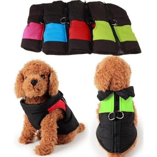 Durable Warm Pet Dog Puppy Waterproof Clothes Zipper Jacket Winter Vest Wadded Coat Pet Accessories