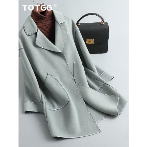 Double sided cashmere coat womens 2021 new autumn and winter medium long short high-end woolen winter coat