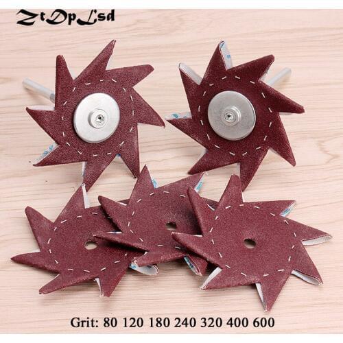 ZtDpLsd 5 Pcs 8 Angle Octagonal Sandpaper Sanding Disc + 1Pcs Connecting Rod Woodworking Engraving Furniture Gap Corner Grinding
