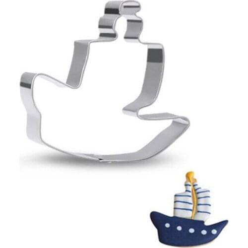 1pcs Sailing Boat patisserie emporte piece Biscuit Mold Stainless Steel Cookie Cutter Fondant Cake Decorating Tools Pastry Shop