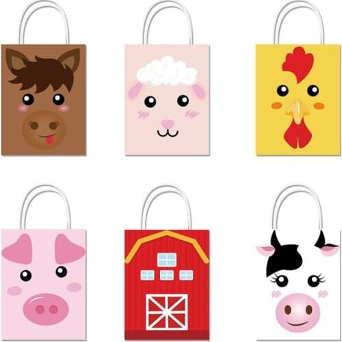 12pcs Farm Animal Favor Box Candy Box Gift Box Cupcake Box Boy Kids Birthday Party Supplies Decoration Event Party Supplies