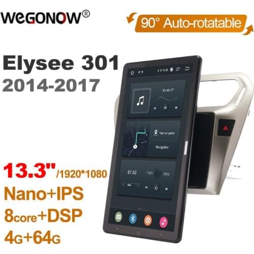 13.3 Inch 1920*1080 Ownice Android 10.0 for Citroen Elysee 301 2014 - 2017 Car Radio Auto Multimedia Video head Unit Rotatable