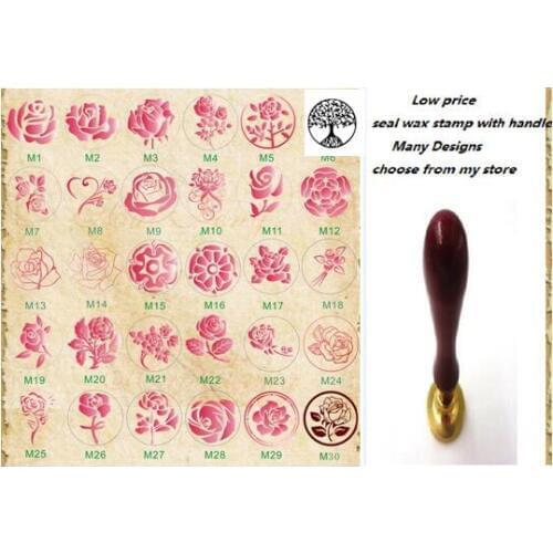1x Wax Seal Stamp Retro Wood Classic Sealing Wax Seal Stamp Decorative Rose Tree Of Life Wedding Invitation Antique Stamp