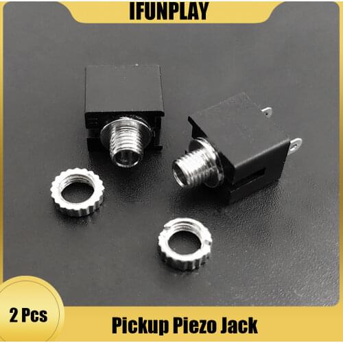 2pcs Acoustic Guitar Ukulele Guitar Pickup Piezo Jack Guitar EQ Piezo Connector 2.5mm Jack