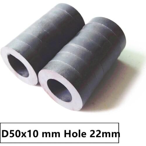 2PCS/LOT Ring Ferrite Magnet 50*10 mm Hole 22mm Black Round Speaker Y30 Magnet 50X10mm with hole 22MM 50mm x 10mm