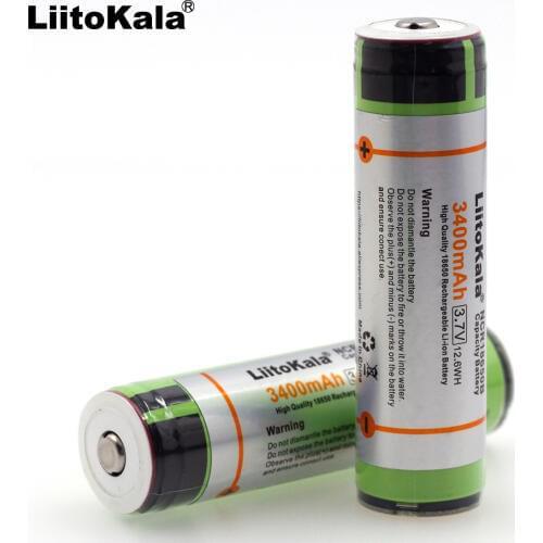 2pcs/LOT Liitokala New Protected Original 18650 Rechargeable battery NCR18650B 3400mAh with PCB 3.7V