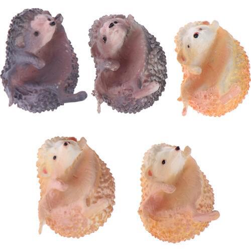 3pcs Capsule Toys Cute Pets Mini Hedgehog Glass Gashapon Figures Desktop Kids Toy