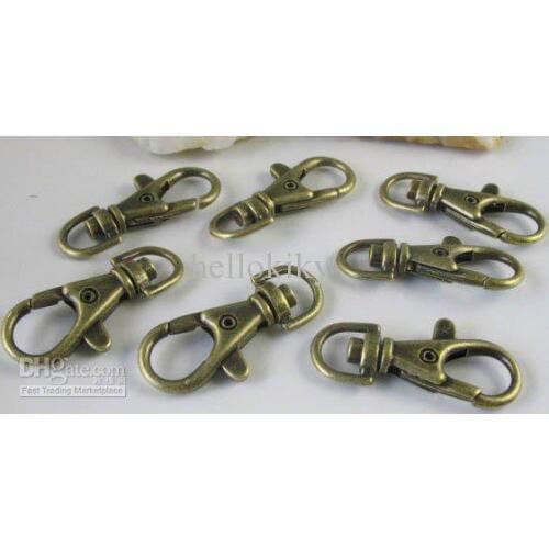 300PCS Antique bronze lobster swivel clasp for key rings #12743