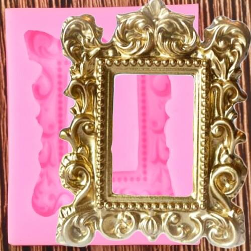 3D Craft Frame Border Silicone Mold DIY Scroll Leaves Cupcake Fondant Cake Decorating Tools Candy Clay Chocolate Gumpaste Mould