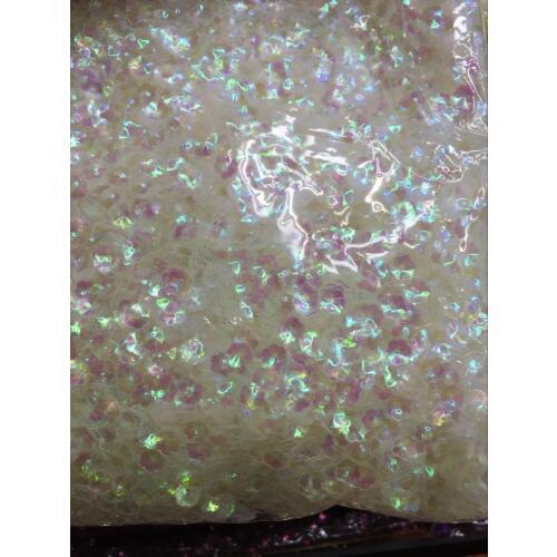 50g/lot PVC Sequins 8mm Flower Shape With 1 Center Hole Plum Blossom Cup Loose Sequins Decoration Wedding Transparent AB