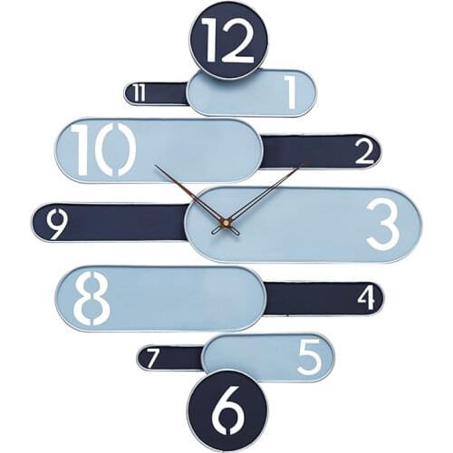 Creative Large Wall Clock Modern Design Living Room Luxury Silent Clocks Nordic Modern Blue Metal Wall Watches Home Decor Gift