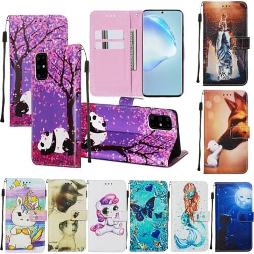 Cute Animal Patterned PU Leather Flip Wallet Case Cover sfor Samsung A10S A20S A80 Note 10 Pro S20 A51 A71 A30S A81 A50S A20E