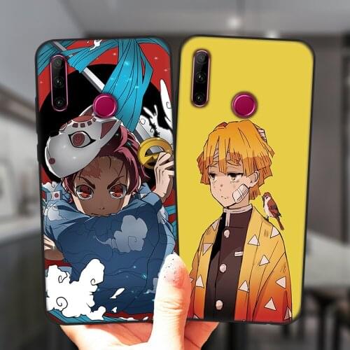 For Huawei Honor 20 Lite 30 10i 20i 30i 9X 8X 10X Mate 10 20 Lite Pro Phone Case Japan Anime Demon Slayer Black Silicone Cover