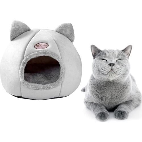 Dog Cat House Tent Cave Sleeping Bed Pad Pet Kennel Puppy Soft Warm Cushion Mat