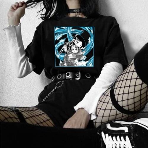 Anime Demon Slayer T-shirt Men Funny Cool Kamado Tanjirou Anime Hip Hop Top Tees Men Women Unisex Male