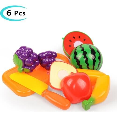 Cut Vegetable Fruits Toys Pretend Play Kitchen Food Plastic Simulation Cooking Cutting Foods Games Set Toys For Children Gifts