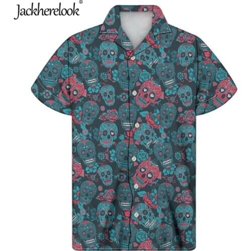 Jackherelook Vintage Print Cuban Guayabera Camisa Hombre Shirt For Men Hawaiian Button Down Shirts Mens Casual Short Sleeve Top