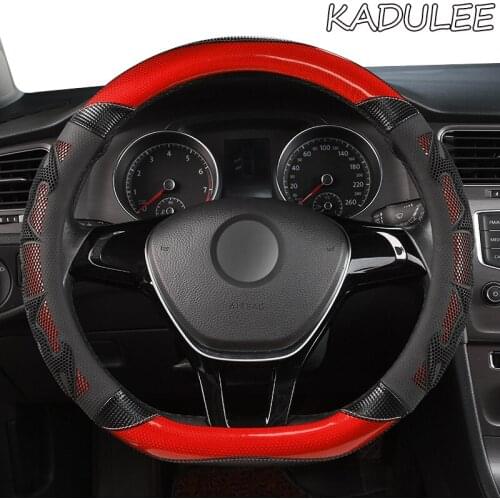 KADULEE Microfiber Leather Car Steering Wheel Cover For Jeep Renegade Wrangler jk tj Grand Cherokee Compass Patriot